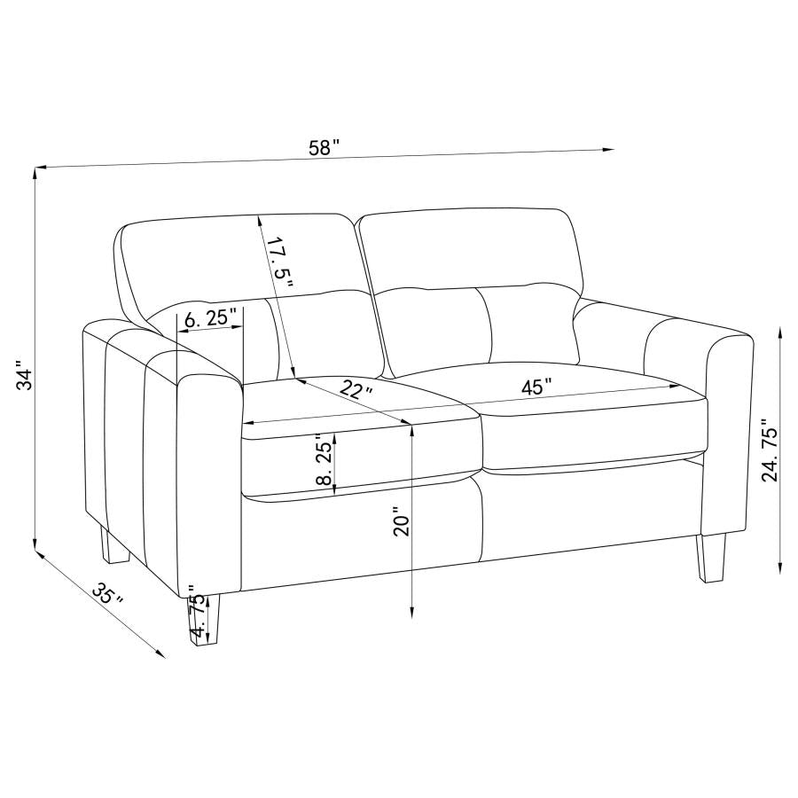 Sofa & Loveseat 2pcs Set 504664-S2-CST