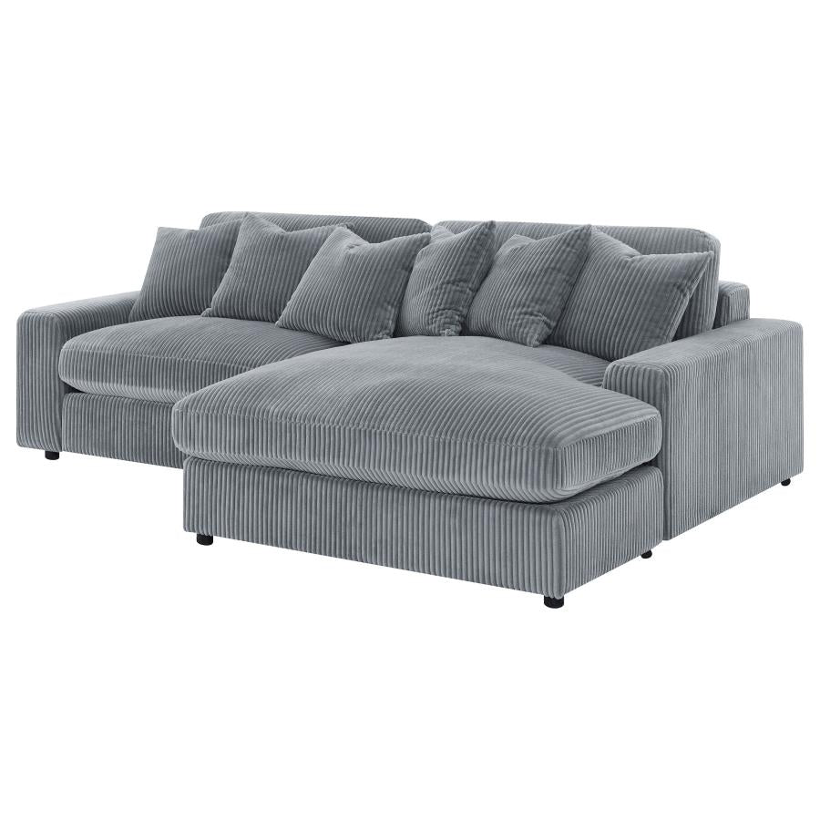 2-Piece Corduroy Reversible Chaise Sectional Sofa-509900-CST