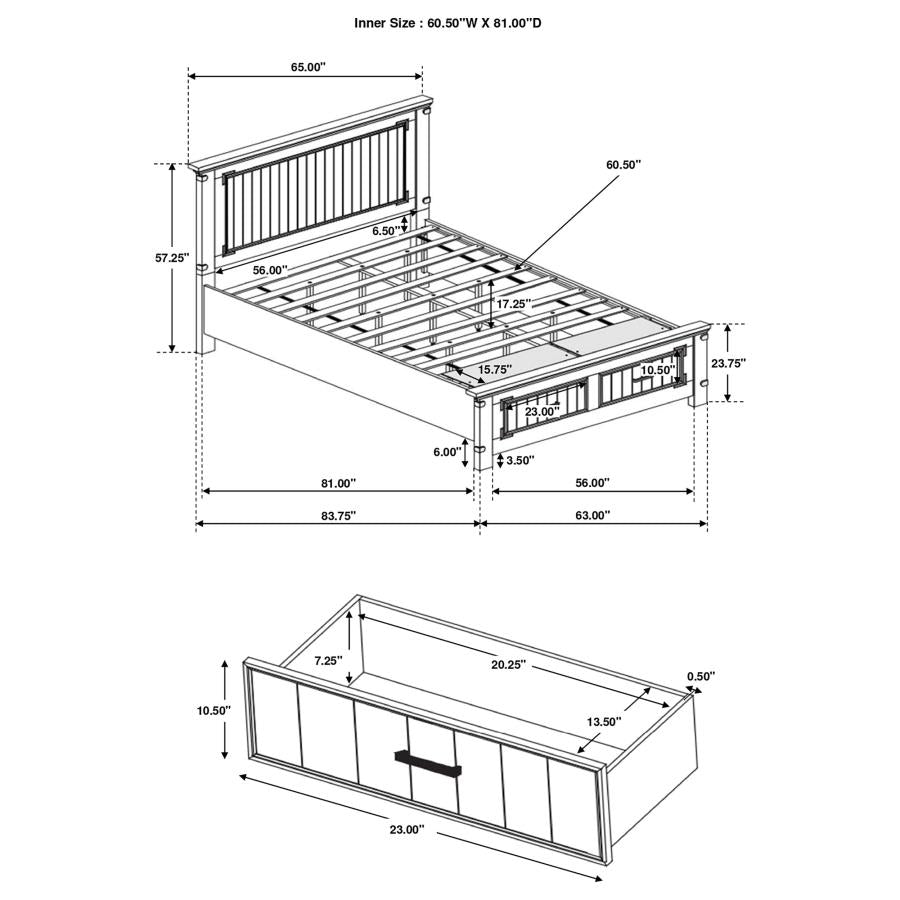 4PCS QUEEN BEDROOM SET /205260Q-S4-COA
