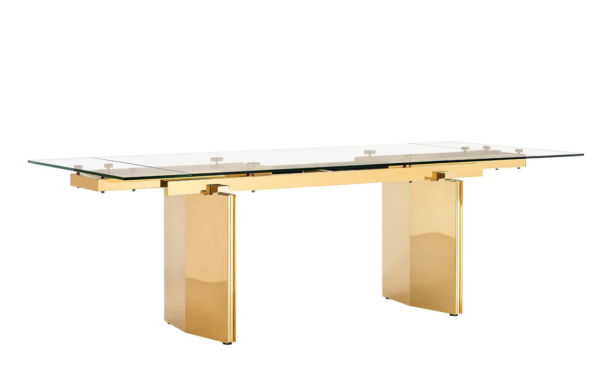 GLAM GLASS EXTENDABLE DINING TABLE T105-VIG