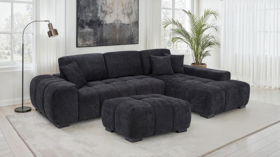 Sectional Chaise Sofa Orange 509350/ 511061 BLK CST