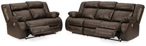 POWER RECLINING SOFA AND LOVESEAT 5350587/74-ASH