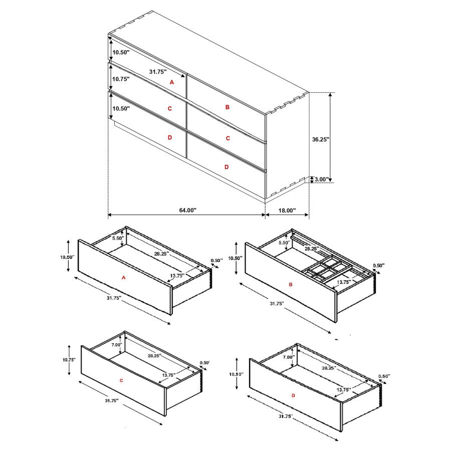 4PCS QUEEN BEDROOM SET /223250Q-S4-COA