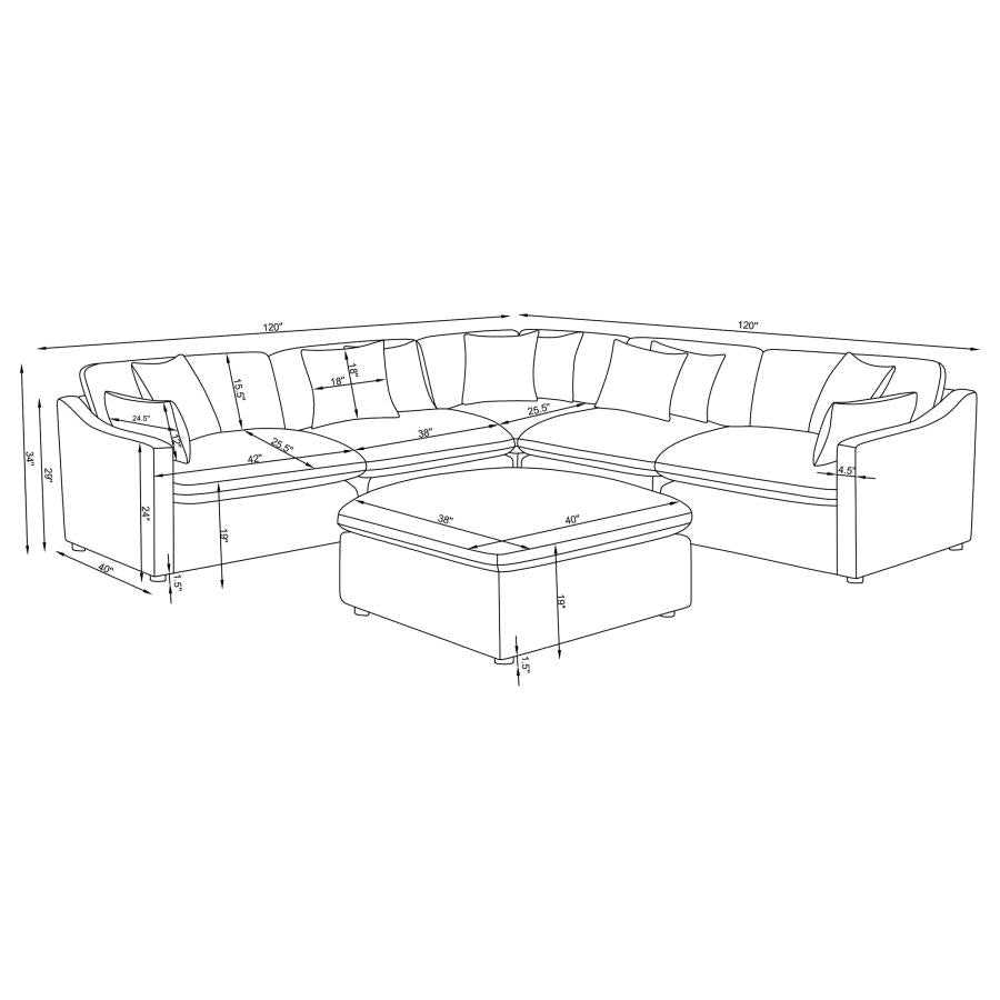 Modular Sectional Sofa Charcoal  551455-SETA-CST