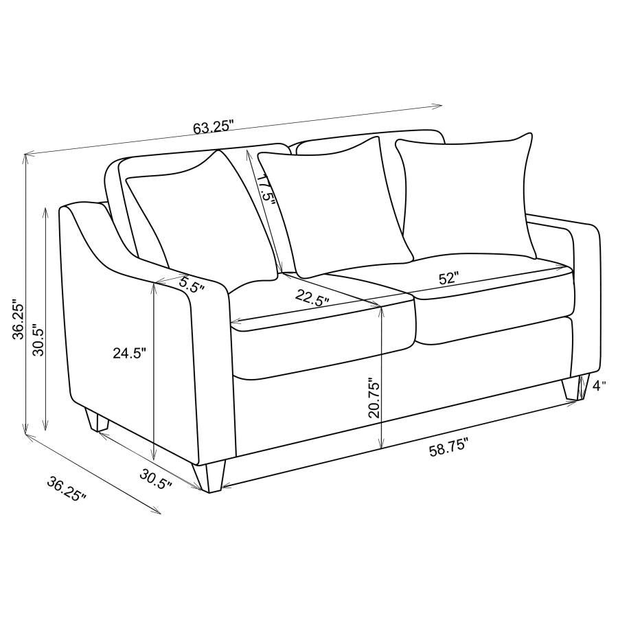 Sofa & Loveseat 2Pcs Set 552061-S2-CST
