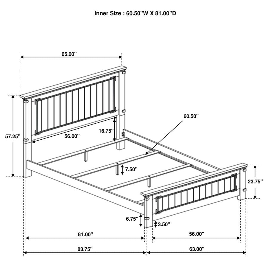 4PCS QUEEN BEDROOM SET /205261Q-S4-COA
