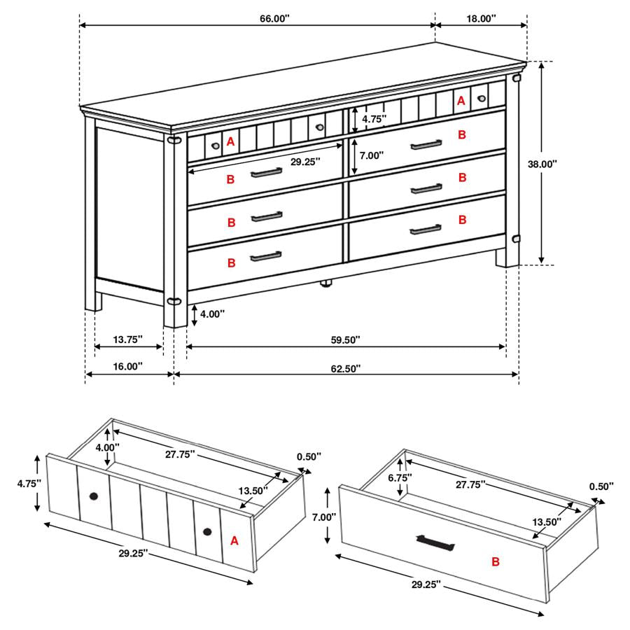 4PCS QUEEN BEDROOM SET /205261Q-S4-COA