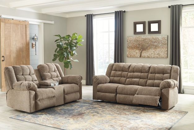 RECLINING SOFA AND LOVESEAT 5840188/94-ASH