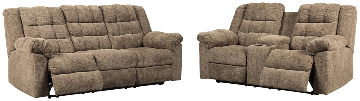 RECLINING SOFA AND LOVESEAT 5840188/94-ASH