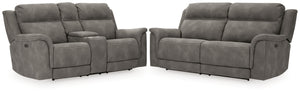 POWER RECLINING SOFA AND LOVESEAT 5930147/18-ASH