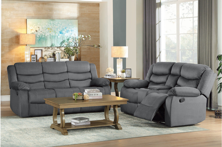 RECLINER SOFA & LOVESEAT 9526GY-HE