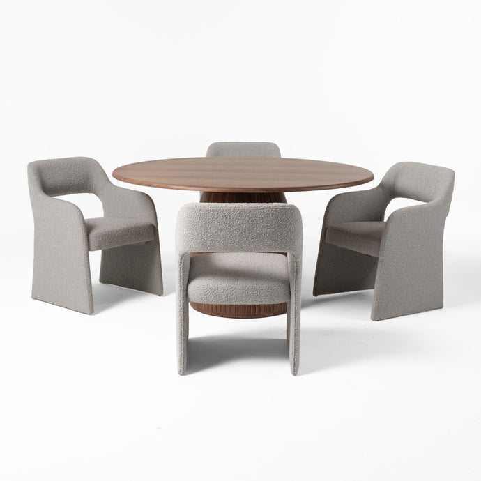 MODERN WALNUT ROUND DINING TABLE 3630-VIG