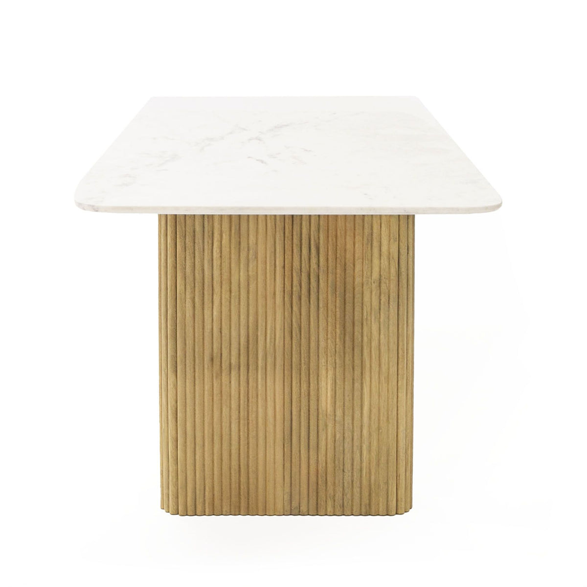 WHITE MARBLE & MANGO RECTANGULAR DINING TABLE 1200-VIG