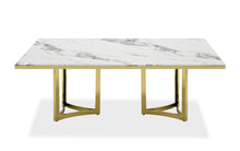 Load image into Gallery viewer, WHITE MARBLE &amp; GOLD DINING TABLE 1301-VIG
