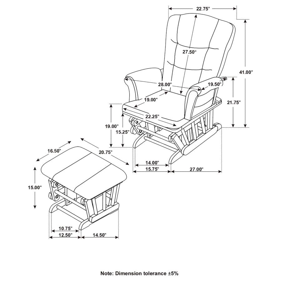 Glider Rocker with Ottoman 650011-CST