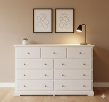 Load image into Gallery viewer, 9 Drawers solid wood dresser