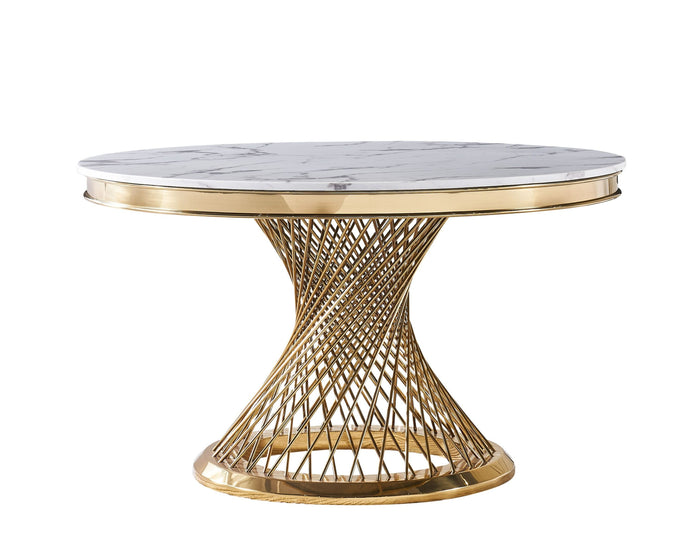 STAINLESS STEEL ROUND DINING TABLE 9007-VIG