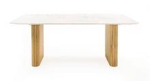 Load image into Gallery viewer, WHITE MARBLE &amp; MANGO RECTANGULAR DINING TABLE 1200-VIG
