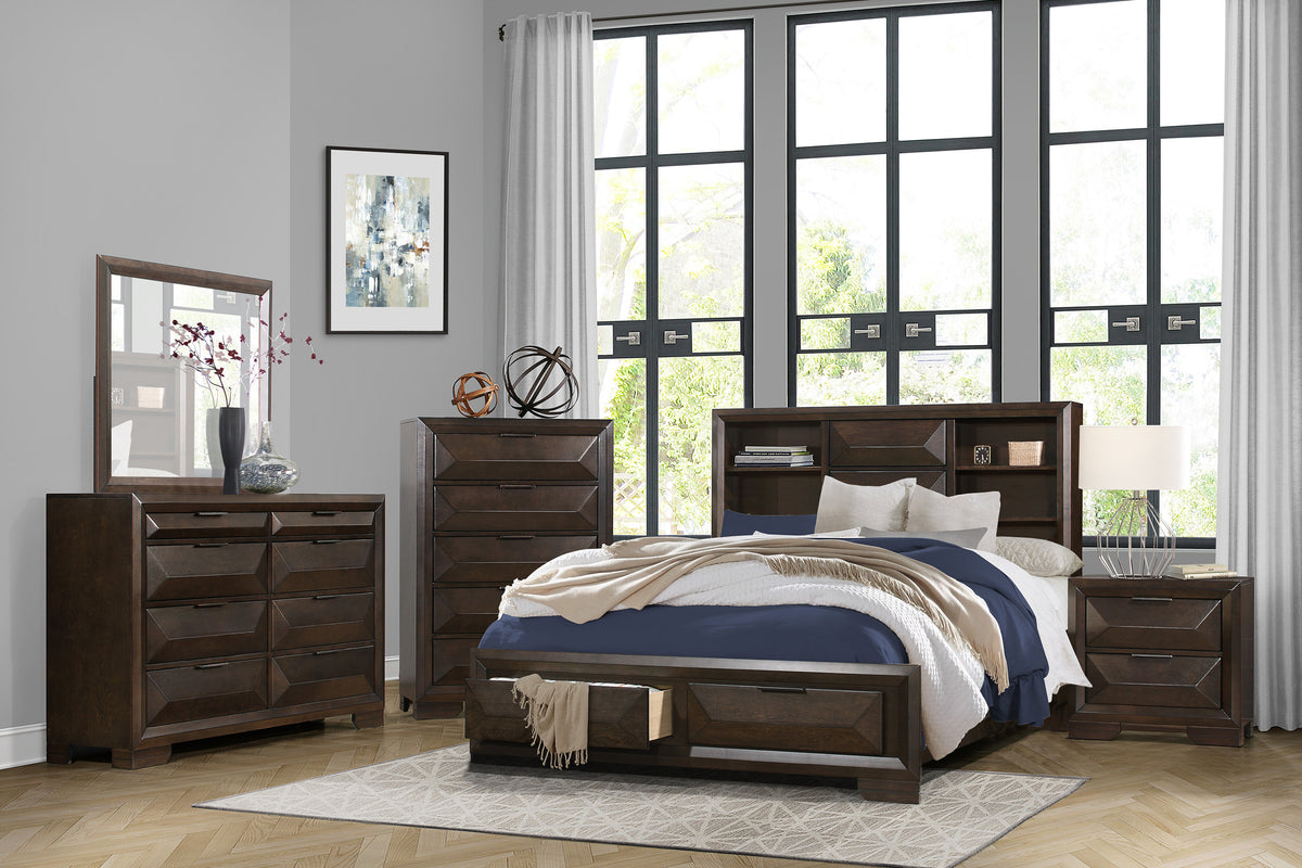 Queen Platform Bed with Footboard Storage 1753-1 HME