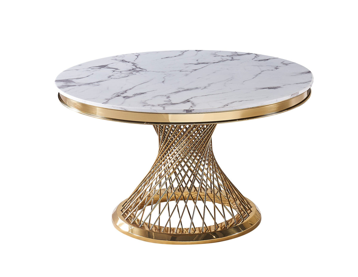 STAINLESS STEEL ROUND DINING TABLE 9007-VIG