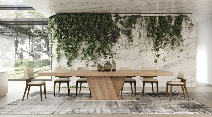 MODERN WALNUT CARACALLA EXTENDABLE DINING TABLE-VIG