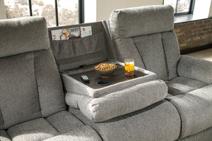 RECLINING SOFA AND LOVESEAT 7620489/94-ASH