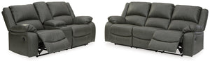 RECLINING SOFA AND LOVESEAT 7710388/94-ASH