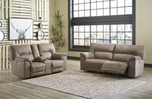 Load image into Gallery viewer, POWER RECLINING SOFA AND LOVESEAT 7760147/96-ASH