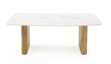 Load image into Gallery viewer, WHITE MARBLE &amp; MANGO RECTANGULAR DINING TABLE 1200-VIG