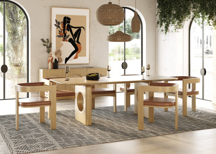MODERN WHITE OAK DINING TABLE 5351-VIG