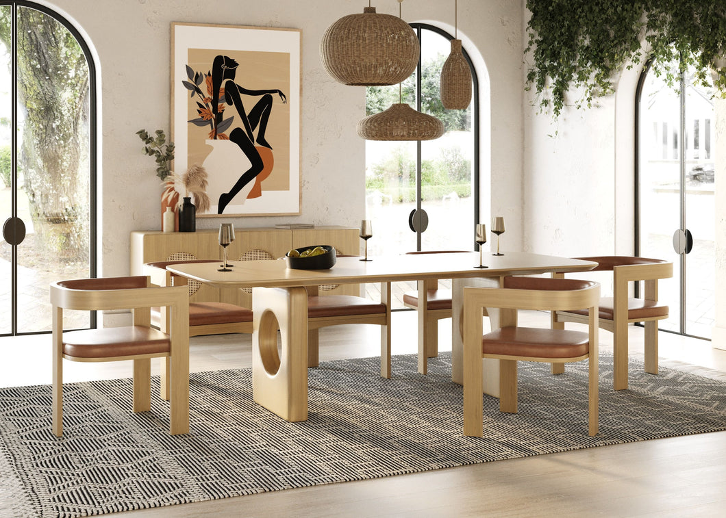 MODERN WHITE OAK DINING TABLE 5351-VIG