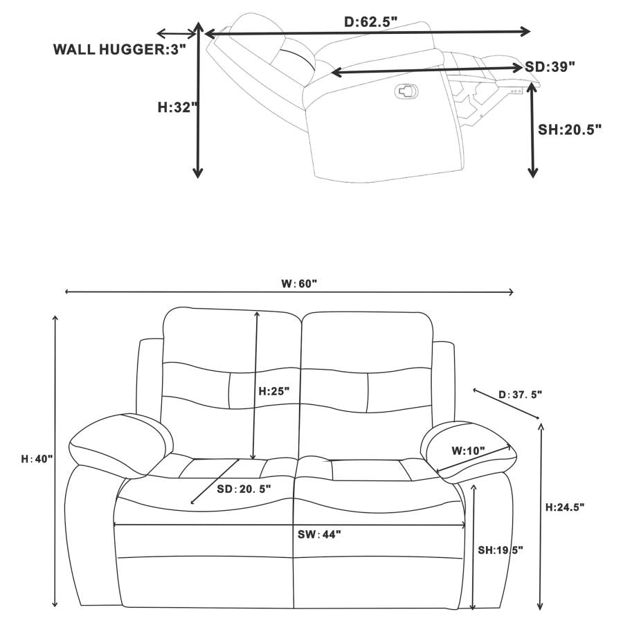 POWER MOTION SOFA AND LOVESEAT 602531-S2-COA