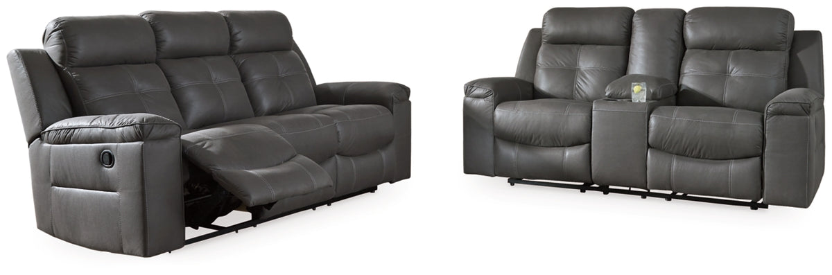 RECLINING SOFA AND LOVESEAT 8670588/94-ASH
