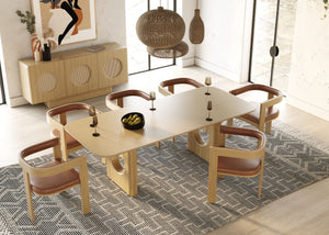 MODERN WHITE OAK DINING TABLE 5351-VIG