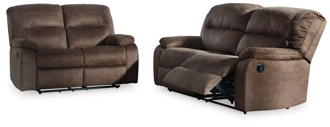RECLINING SOFA AND LOVESEAT 9380281/86-ASH