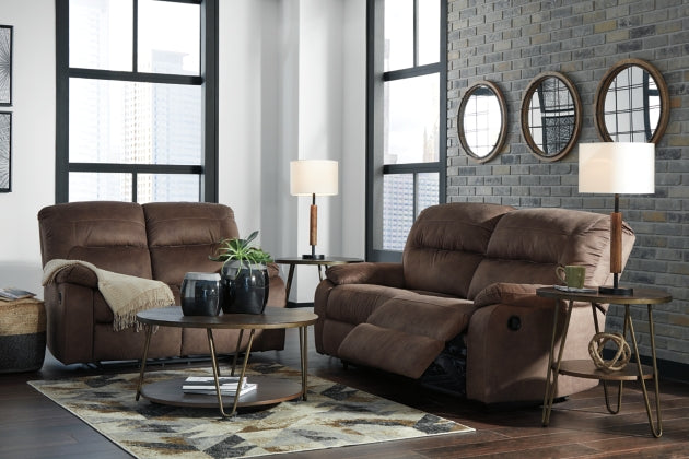 RECLINING SOFA AND LOVESEAT 9380281/86-ASH
