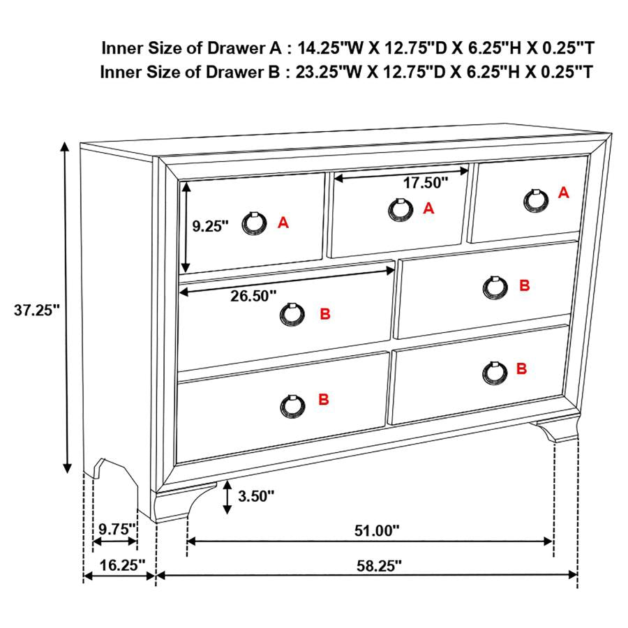 4PCS QUEEN BEDROOM SET /222961Q-S4-COA