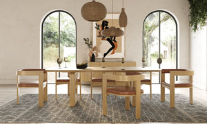 MODERN WHITE OAK DINING TABLE 5351-VIG