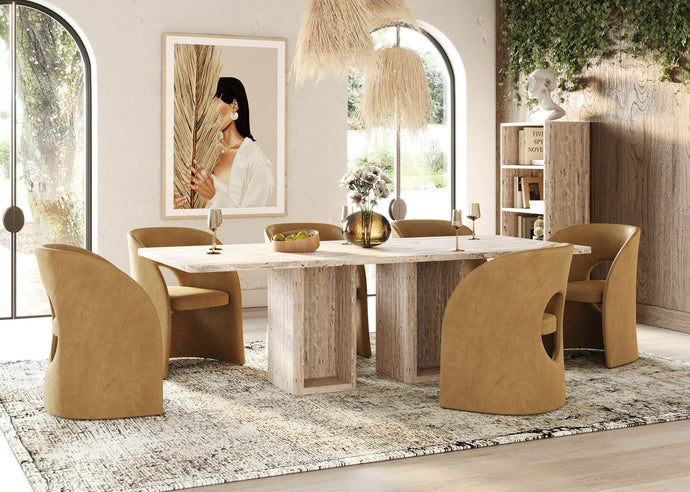 MODERN TRAVERTINE RECTANGULAR DINING TABLE-VIG