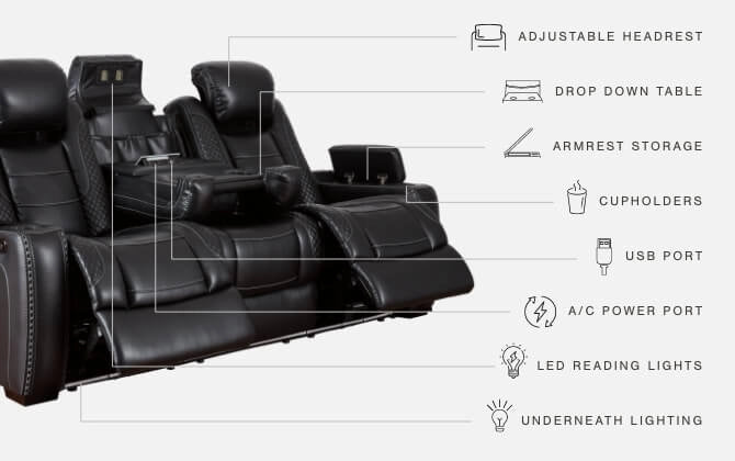 POWER RECLINING SOFA AND LOVESEAT 3700315/18-ASH