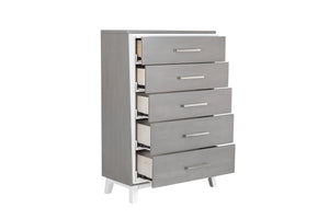 5 DRAWERS CHEST-WHITE/GRAY NCH-ZEPHYR