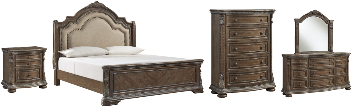 5PCS QUEEN BEDROOM B803B2/B1/46/92-ASH