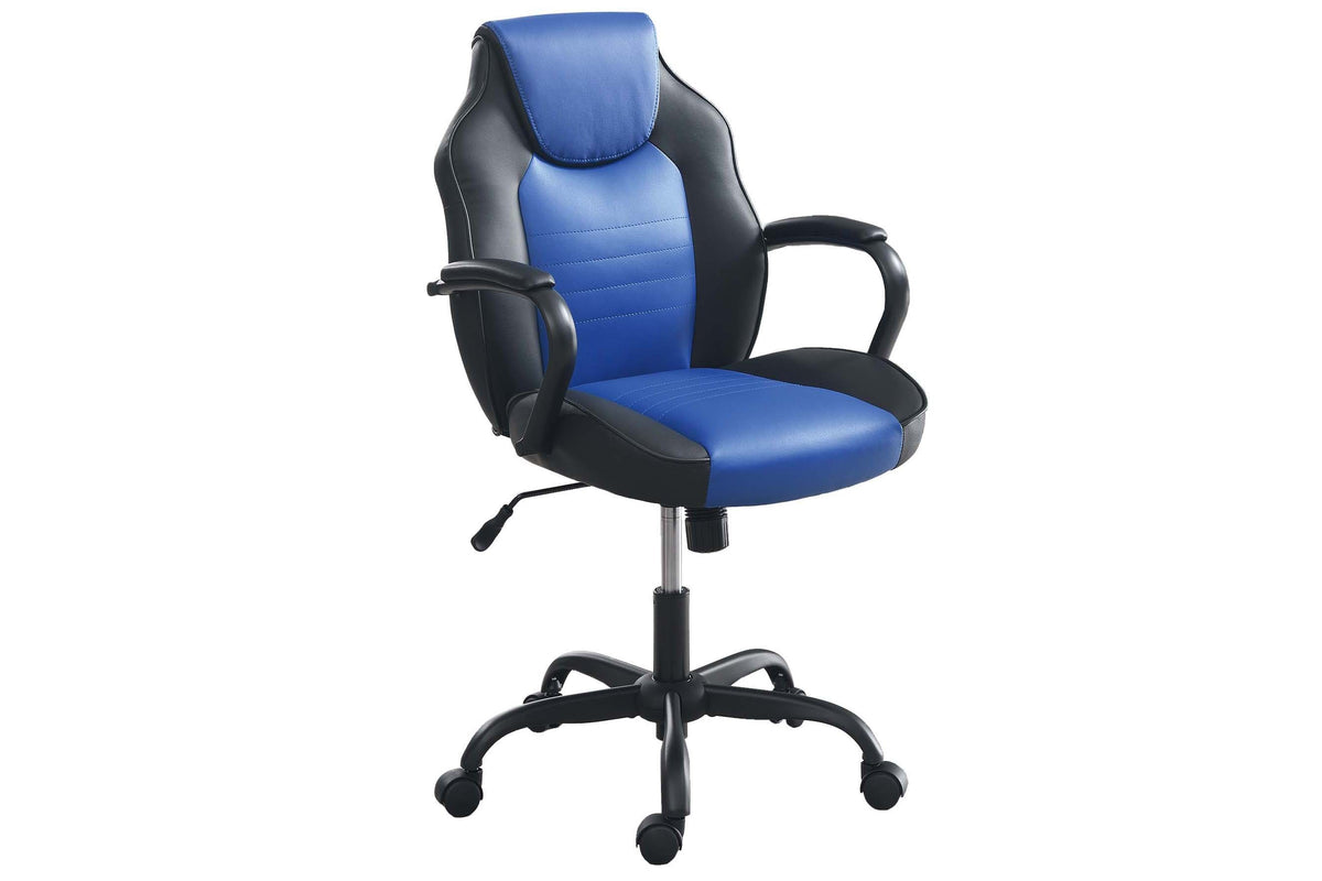 Office Chair/Faux Leather - Black+Blu