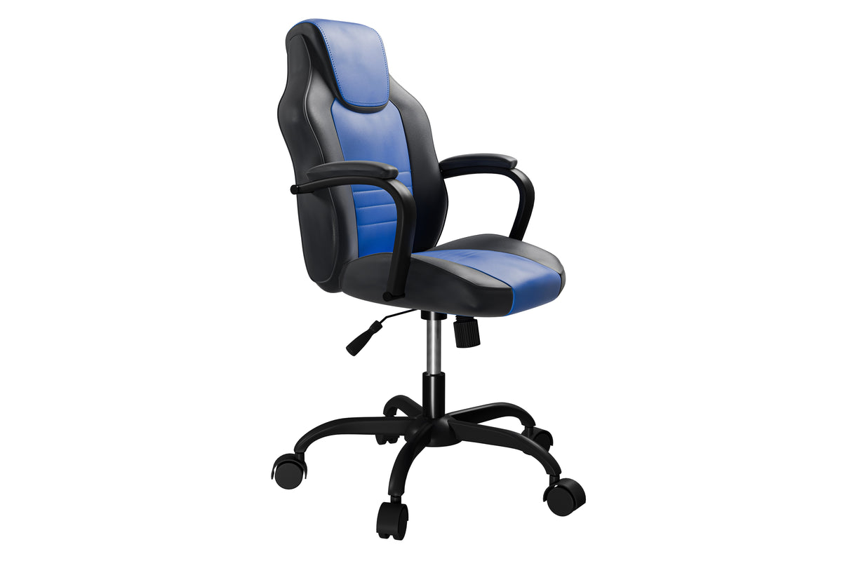 Office Chair/Faux Leather - Black+Blu