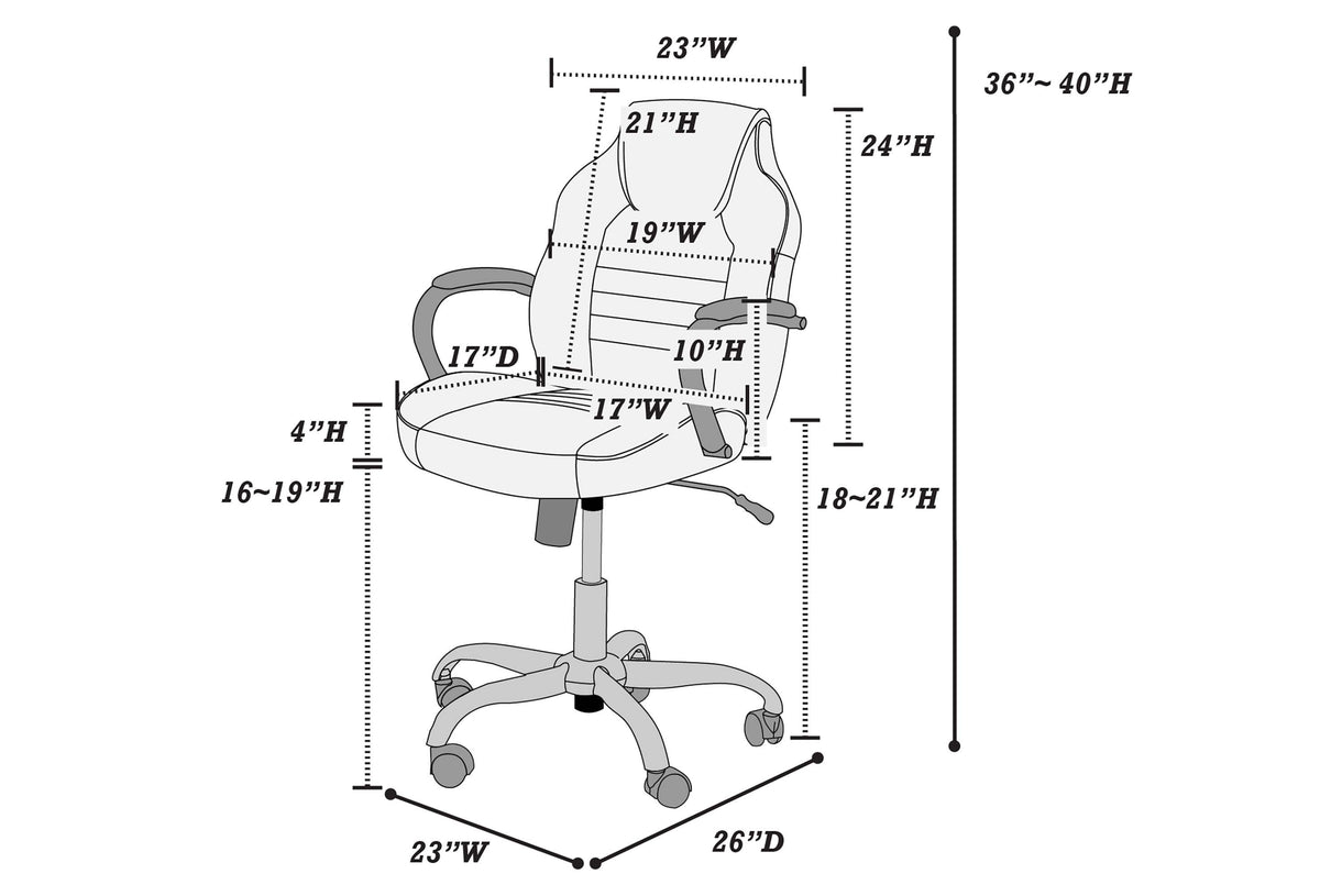 Office Chair/Faux Leather - Black+Blu