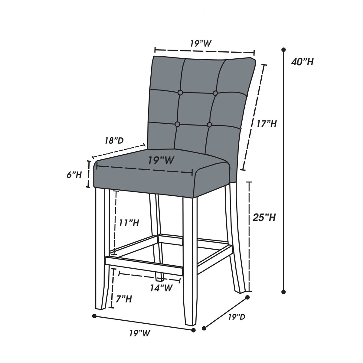 High Chair/Black Pu - Espresso
