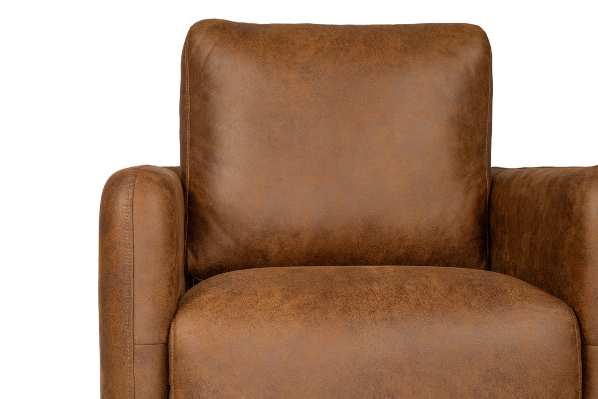 Swivel Chair - Walnut Leather-Like Fabric