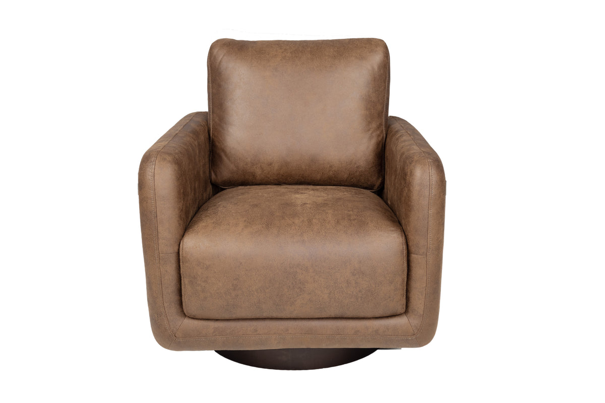 Swivel Chair - Auburn Leather-Like Fabric