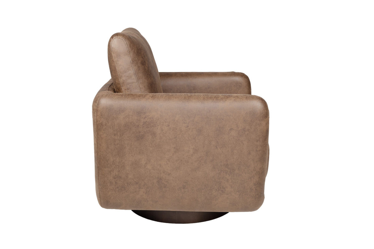 Swivel Chair - Auburn Leather-Like Fabric