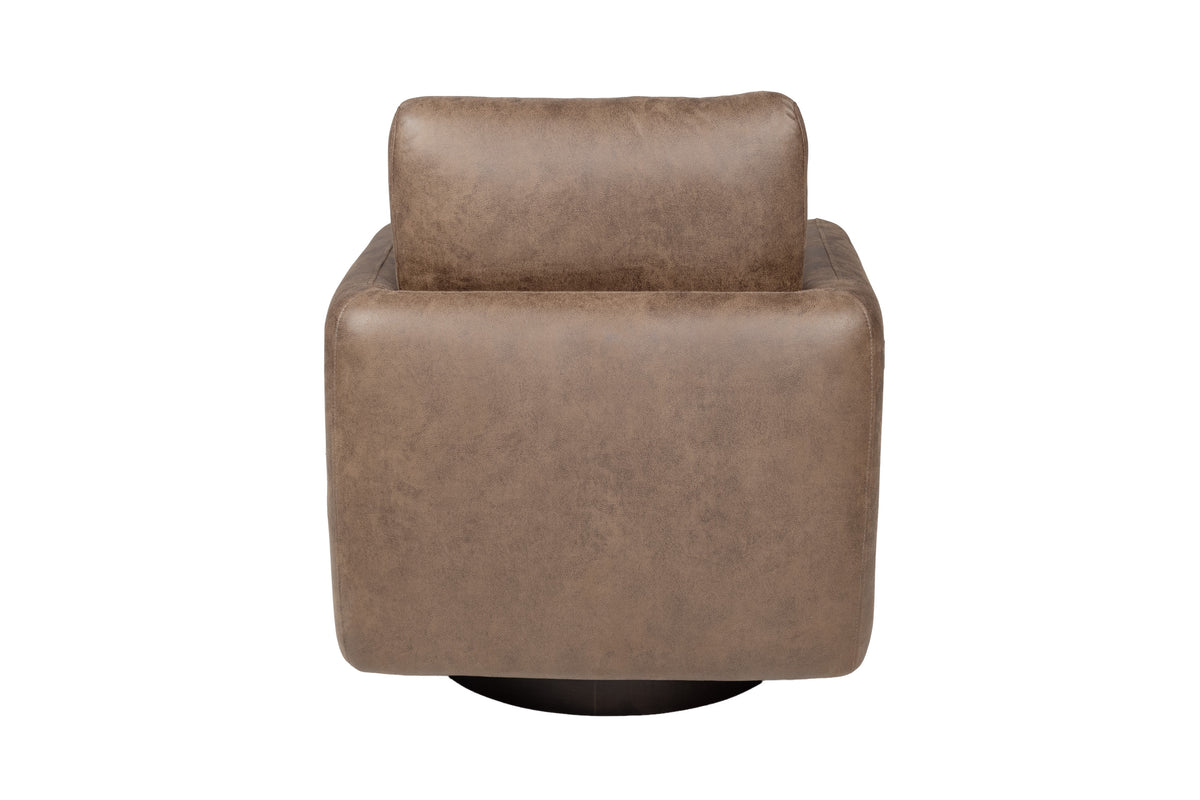 Swivel Chair - Auburn Leather-Like Fabric